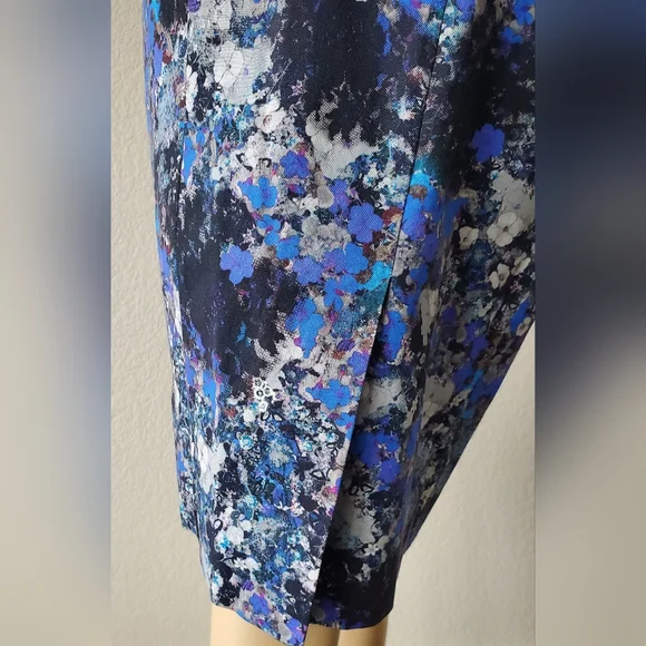 ERDEM MELANIE SCOOPBACK BLUE FLORAL MIDI DRESS US 6 NWOT - Picture 11 of 16